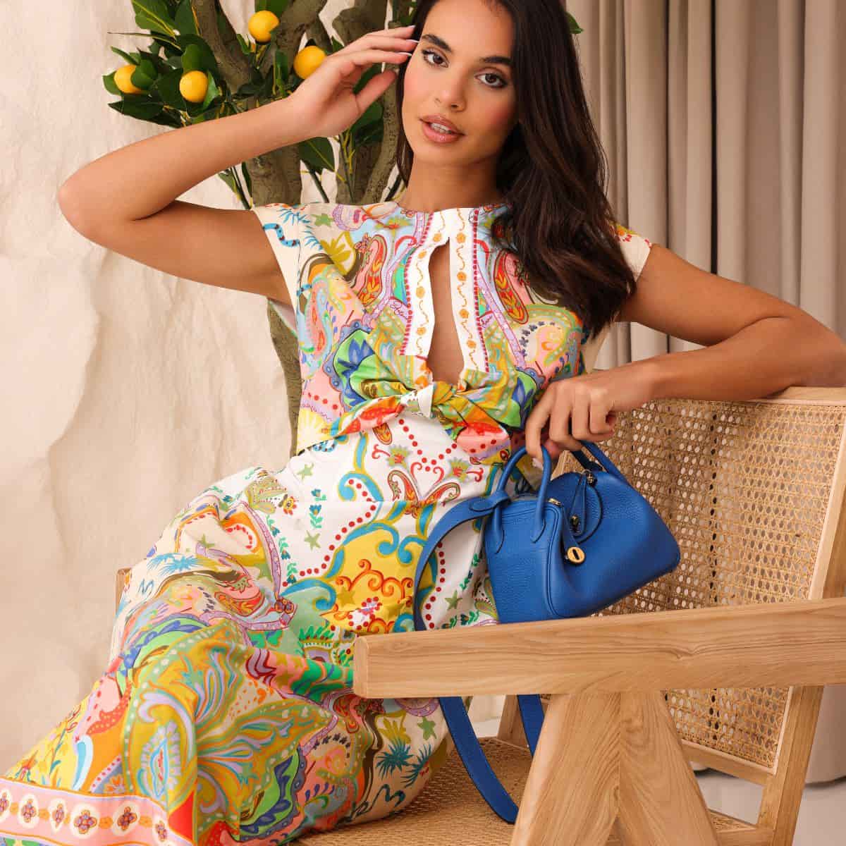 Robe midi imprimée d'été