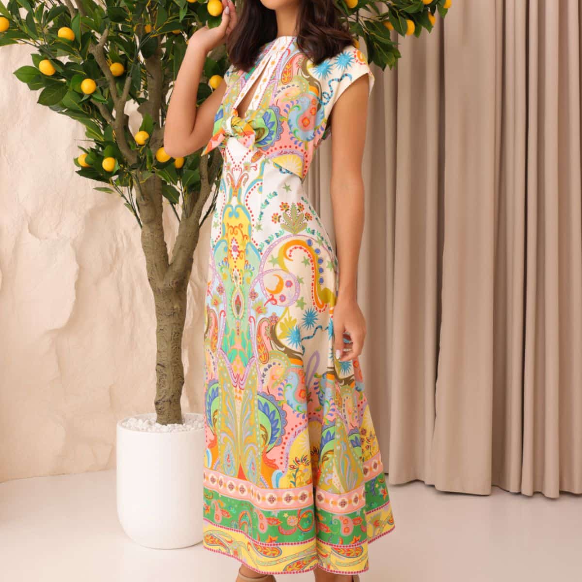 Robe midi imprimée d'été